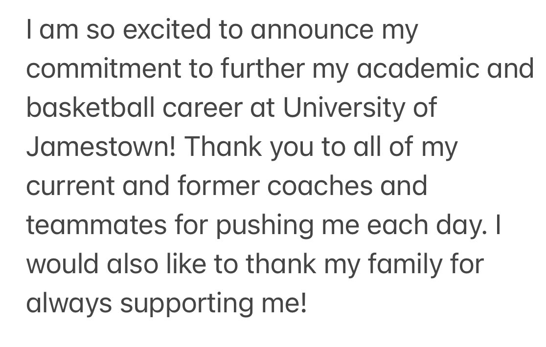 Committed!! #gojimmies <a href="/jimmie_wbb/">Jamestown Women’s Basketball</a> 🧡🖤
