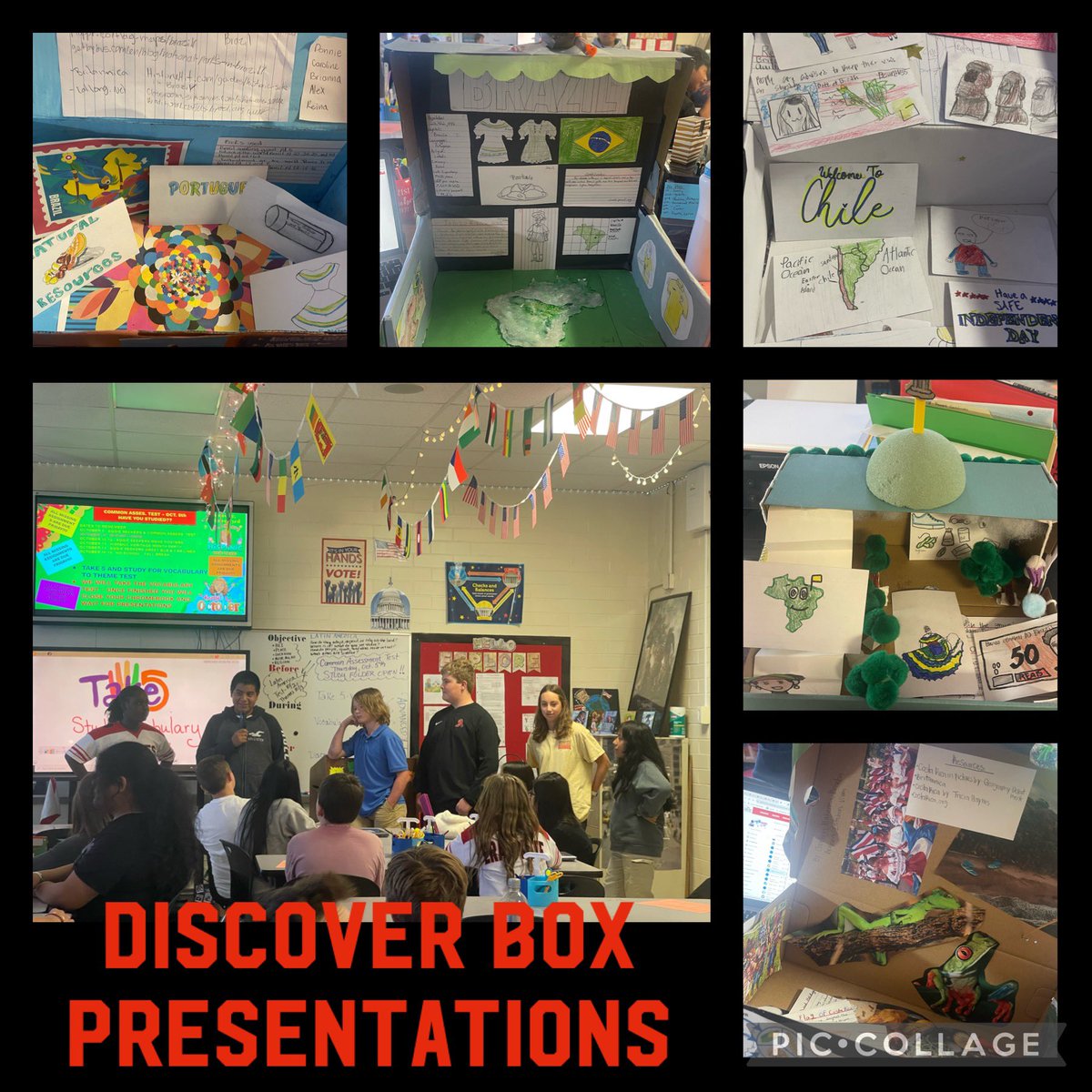AMSMillerSS's tweet photo. Latin America Discover Boxes were great fun! Students told about their country while their box was being passed around. @AvilleCityBOE @avilleMSlife https://t.co/ESLPoUHvHX