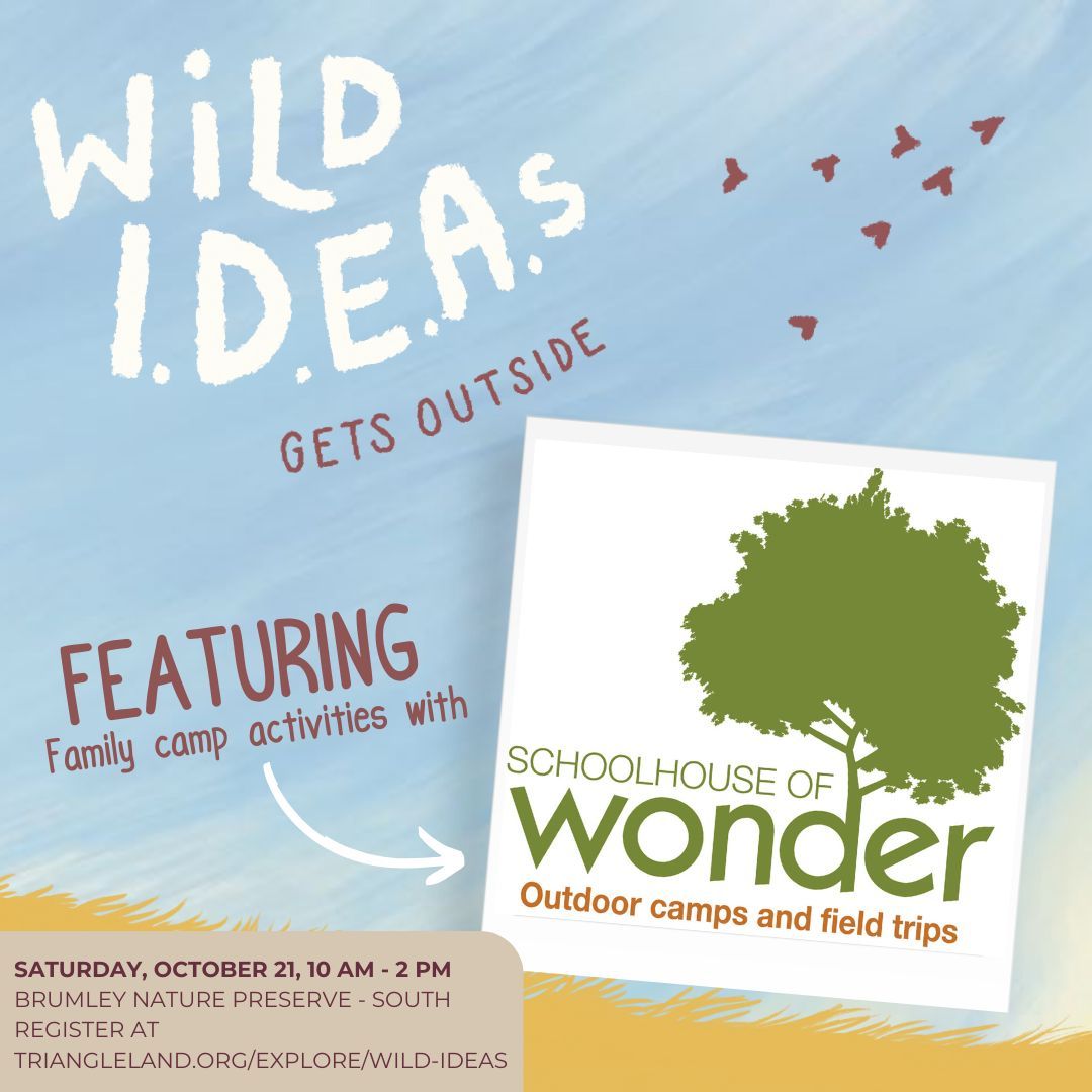 Join <a href="/SchoolhouseNC/">SchoolhouseofWonder</a> for family camp activities for #WildIdeas! Fort building, whittling, primitive fire building, critter walks and more are in store at Brumley Forest. 🦋 

💡 Register for FREE at buff.ly/3kky8JH 

#hiketlc #trianglenc #chapelhillnc #durhamnc #raleighnc