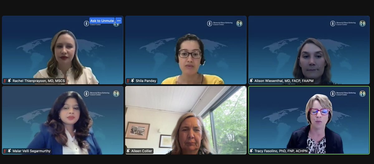 Amazing rapid fire talks by this team of incredible women in #PalliativeCare - presenting at @MSKCME @MSKCancerCenter @MSK_PalCareDay annual conference - @RThienprayoon @DrAlisonW @AileenCollier15 @uniquecornmvs Dr. Tracy Fasolino. @CambiaHealthFdn moderated by Dr. Shila Pandey