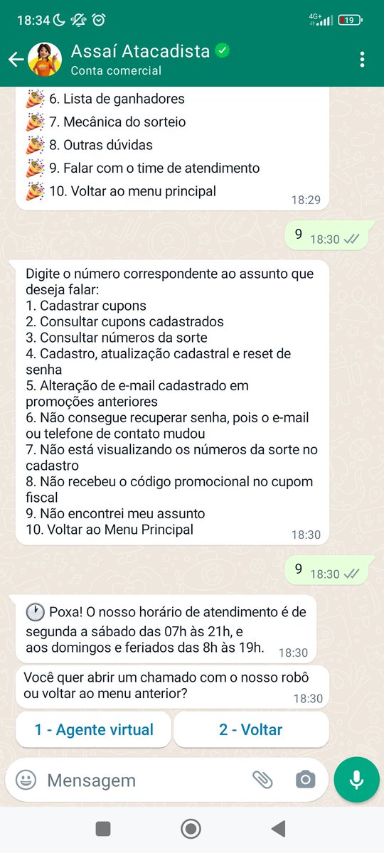 luanappaiva's tweet photo. Uai @assaioficial  me ajuda aí... tô o dia inteiro tentando falar com vcs e só recebo essa mensagem de poxa.. e detalhe tô dentro do horário de atendimento. https://t.co/H7KzYcDcMh