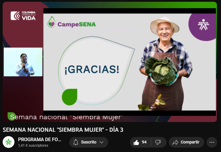 ConacedSena's tweet photo. Damos por terminada nuestra Tercera jornada de la #SemanaNacionalPFCE Transferencia de Conocimiento, recuerda acompañarnos el día de mañana @SENAComunica @RusbyVargas #SENAConLasEmpresas #SiembraMujer https://t.co/GNH6JP2lfQ
