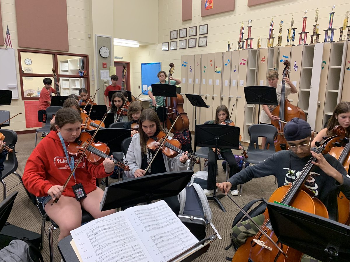 Ms. Yedwab’s Chamber Orchestra had its first rehearsal today, these musicians are rock stars! #PlainedgeMusic