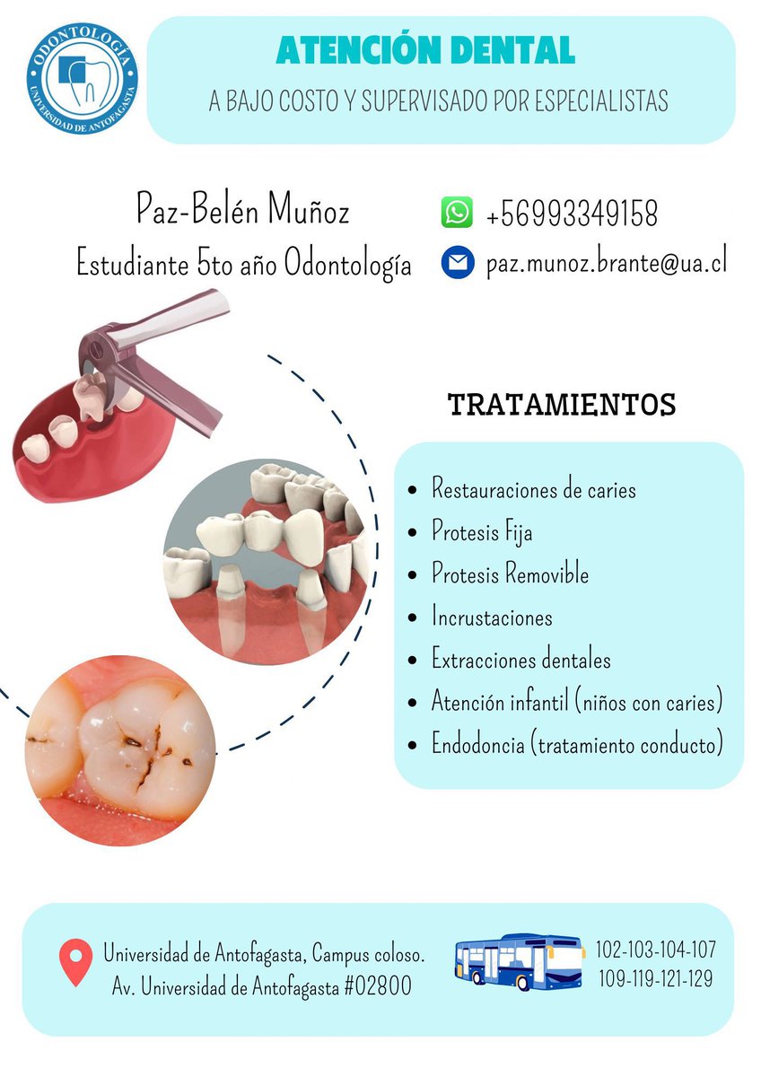 paz837's tweet photo. #Antofagasta Hola!Soy estudiante de odontología y busco pacientes para tratamientos de conducto (endodoncia)Jueves a las 15:00hrs evaluación
(Solo los dientes de la imagen)

Dolor severo a cambios de temperatura
Dolor a la masticación
Caries extensa
fractura dental
 +56993349158 https://t.co/sYH3F6gNwL