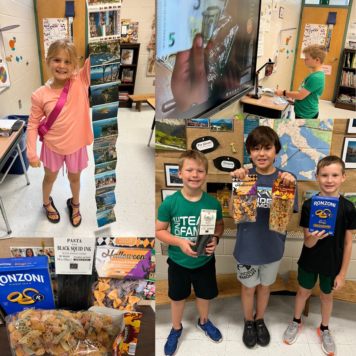 MrsRiley_MVES's tweet photo. Euros, black ink squid linguine, postcards and more! Italian show and tell never disappoints! ❤️🇮🇹💚 #pastabilities https://t.co/RDgEtnXQCH