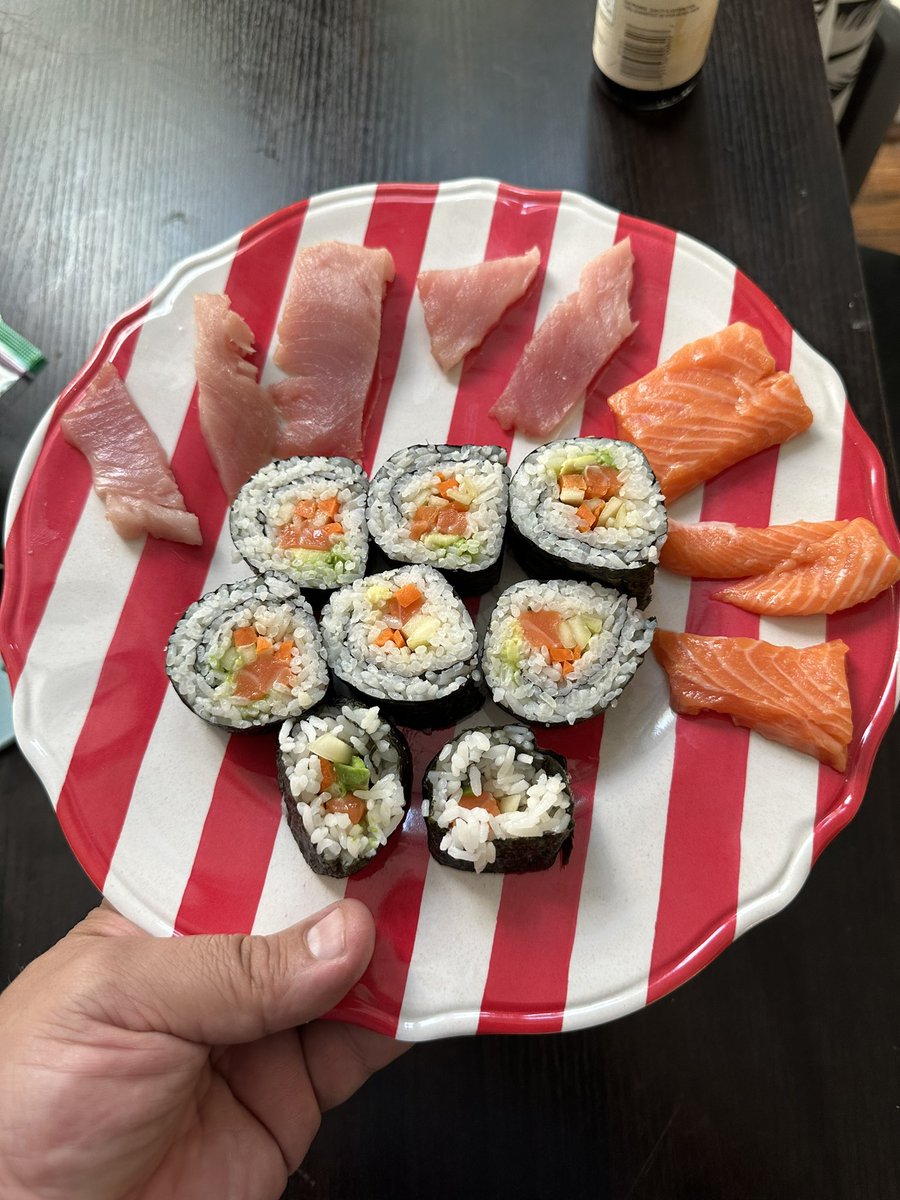 Kind salmon and Albacore tuna. 
Sushi and sashimi. All wild caught by me 🤤