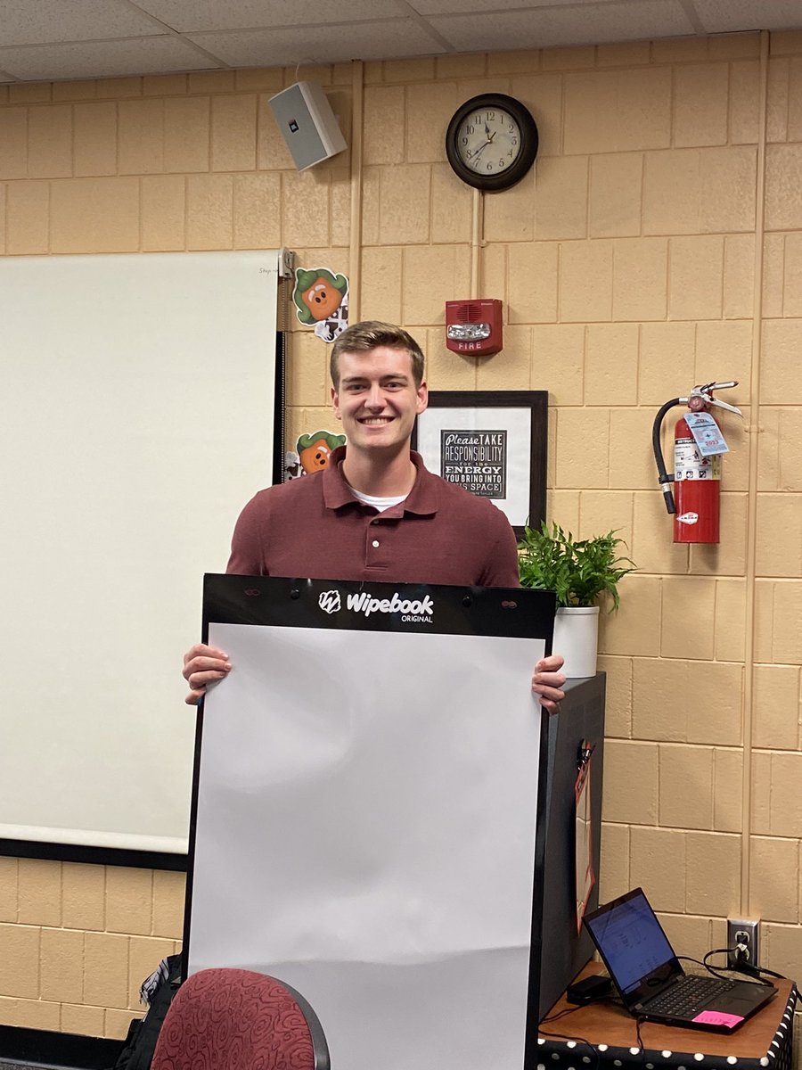 Congratulations to our 5th grade teacher, Brady, for winning our Wipebook giveaway! We know you’ll find tons of ways to use it with your students! Thank you <a href="/Wipebook/">Team Wipebook</a> for offering this opportunity! #u5 #rocketpower #mathbestpractices