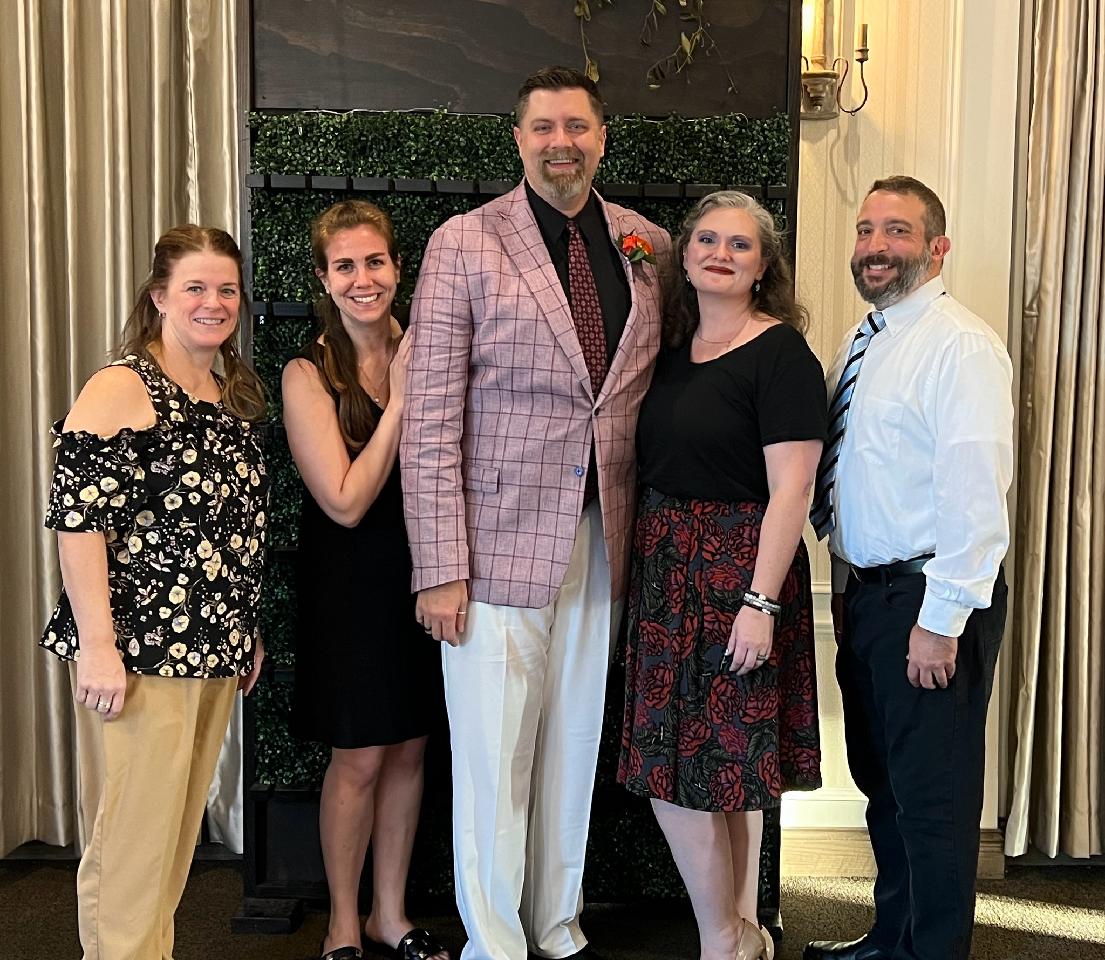 The VCTA Officers gather to celebrate our treasurer, Derek DeVoe as he is honored by the VCEF with receiving the "Reaping the Dream" award.