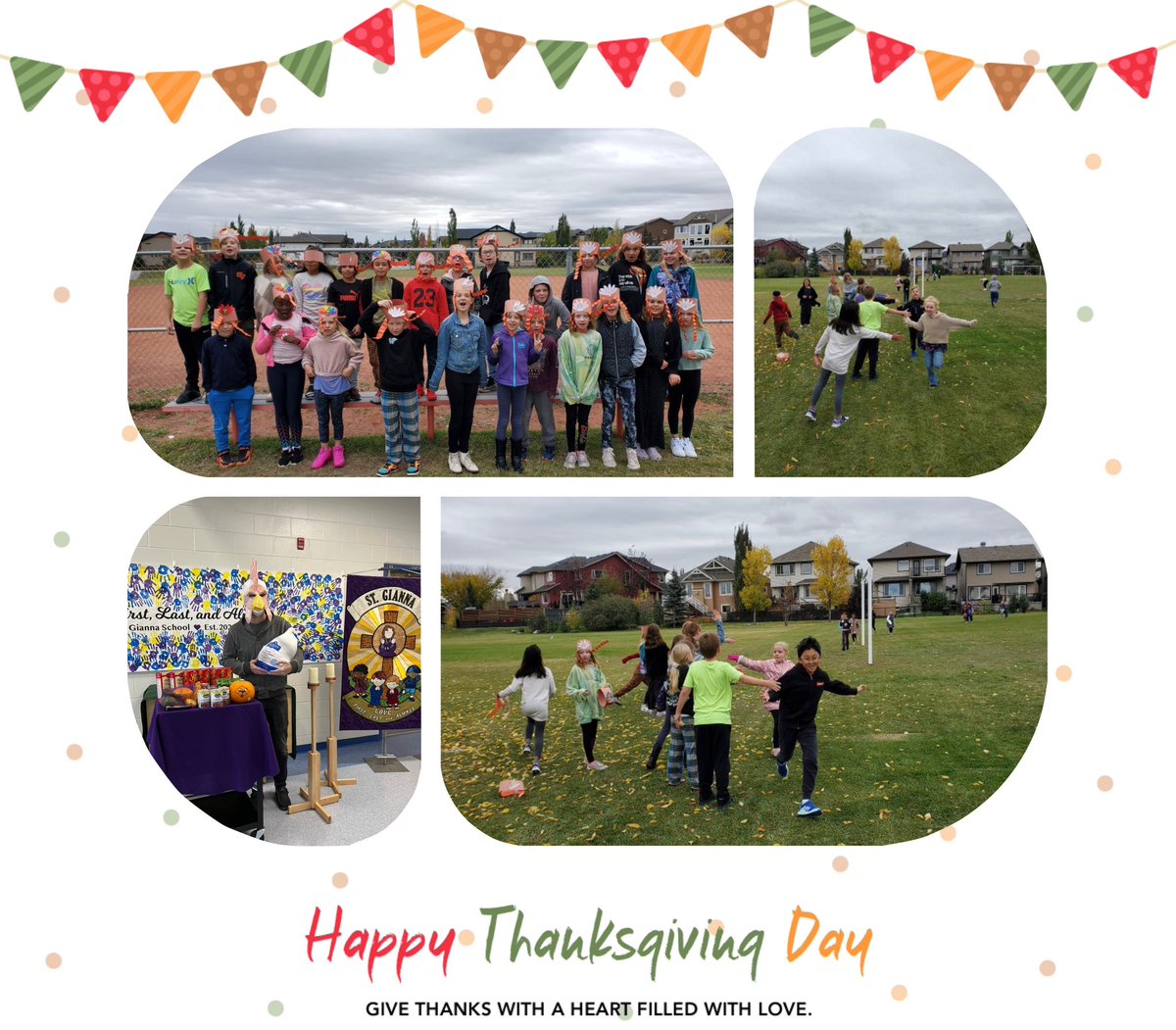 StgiannaC's tweet photo. 🦃🏃🏾♂️Our fourth annual Turkey Trot was a success with no foul play! Thank you to Ryan from Save-On in Seton for the donations. We Save-On the Turkey dinner items so they don’t go to WAIST! #CSSD_edu🏃🏽♀️🦃 https://t.co/ZTnPwuGsiv