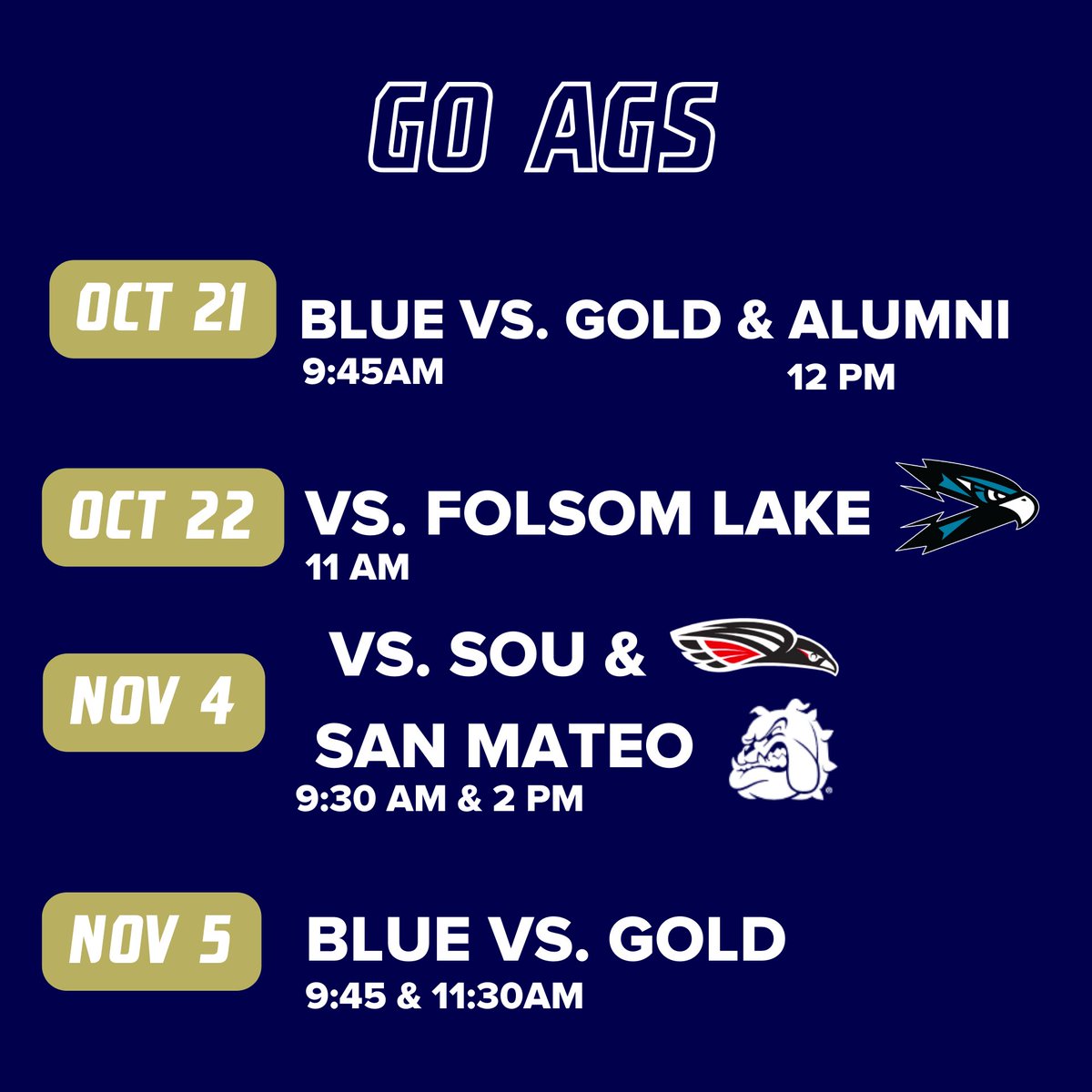 Fall Schedule is HERE! 

#GoAgs