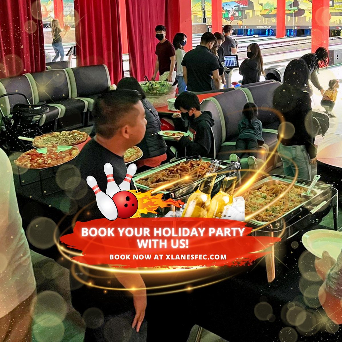 🎉👨‍👩‍👧‍👦 🎉 Host your Holiday Party at XLanes FEC in Fresno before it’s too late! 🎉✨ Head over to xlanesfec.com and fill out our quick and easy event form. Our friendly event specialists can't wait to chat with you and make your occasion unforgettable. 🥳