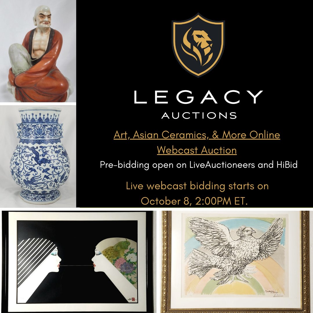 Register today for your chance to bid on some beautiful Asian porcelain, modern artwork, and a piece signed by Picasso himself! #artauctions #auctionhouse