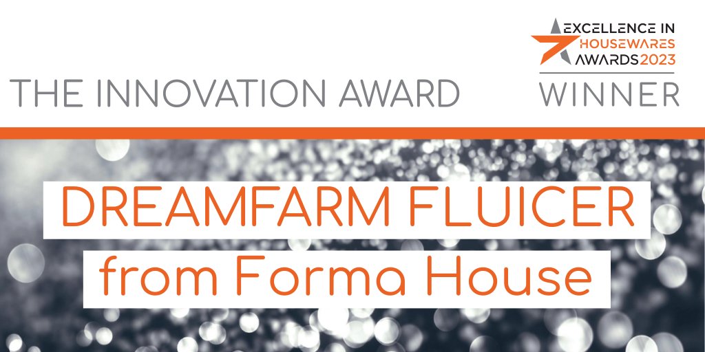 The Excellence in Housewares 2023 Innovation Award, sponsored by <a href="/LakelandUK/">Lakeland</a>, goes to <a href="/WeAreDreamfarm/">Dreamfarm</a> Fluicer from <a href="/FormaHouse/">Forma House</a> 🥳| #HousewaresAwards23