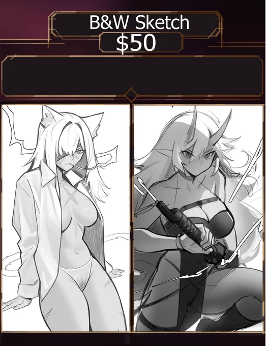 As an experiment, I'll open B&amp;W sketch comms with limited slots. DM me/email if interested. 