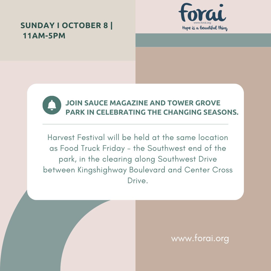 🍂 Fall is here and it's time to celebrate the season at the Sauce Harvest Festival! 🎃 Join us at Tower Grove Park on Sunday, October 8th from 11 am-5 pm to take part in the festivities.
.
.
.
#SauceHarvestFestival #TowerGrovePark #StLouis #HarvestSeason