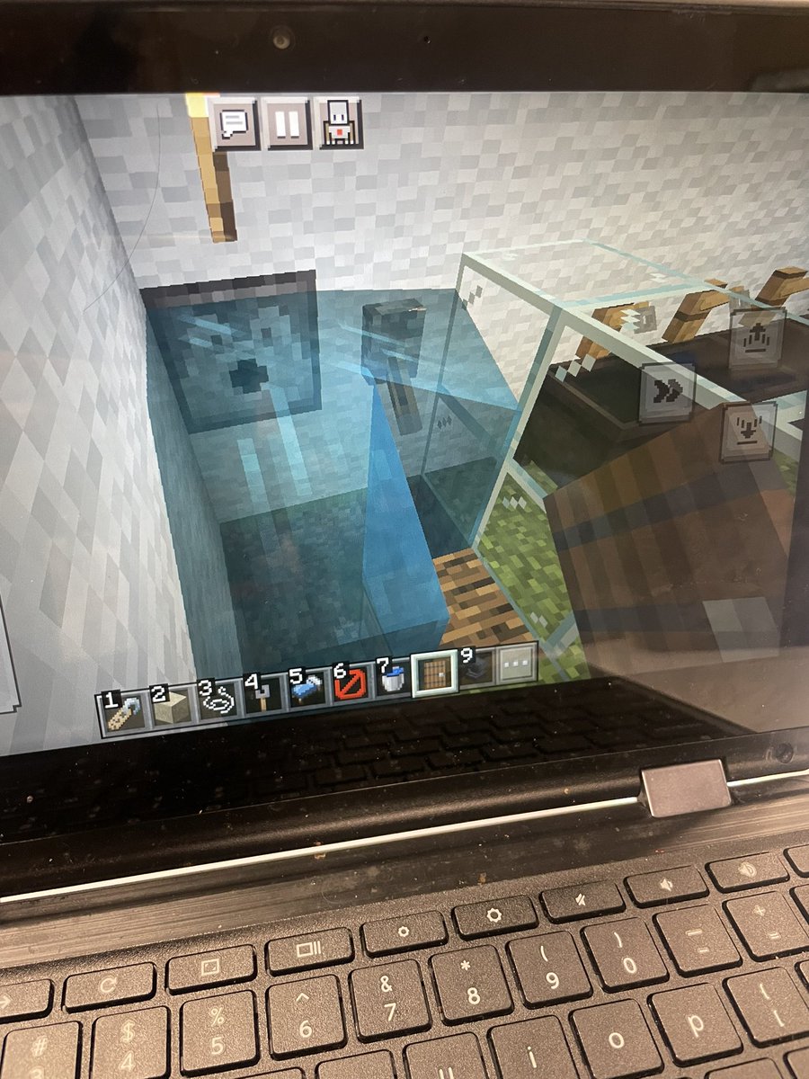 BethFisherIFT's tweet photo. Another successful time building in @PlayCraftLearn. “Build a campsite!” Notice bathhouse shower & campfire. ⛺️ 🔥 🌲 #minecraftclub @LittleRiverLCPS @LRESPTA https://t.co/6yonoDeTfN