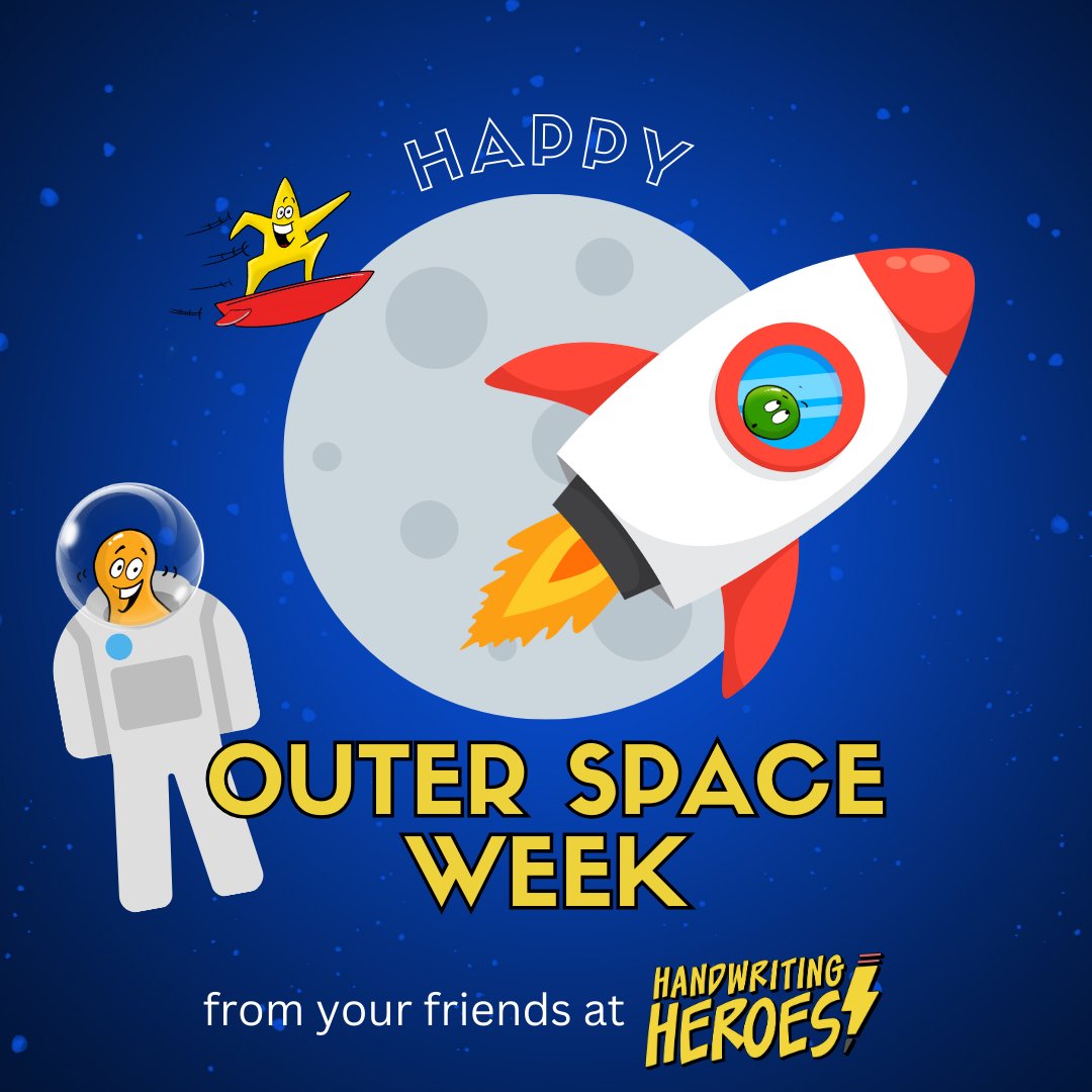 HandwrtngHeroes's tweet photo. Happy Outer Space Week from your friends at Handwriting Heroes 🚀
Celebrate with your students with our custom outer space writing paper!
You can download it here → https://t.co/6MNB6h7gBT
“To infinity and beyond!” 💫
#Education #EdChat #K12 #Literacy #OuterSpaceWeek https://t.co/B6fMn5c2s7