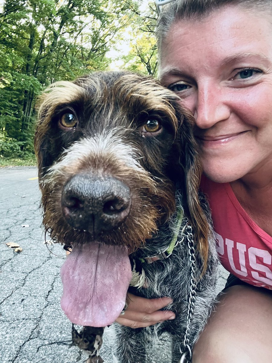 2 miles with my #teddyboy 🐾🏃🏼‍♀️🍁