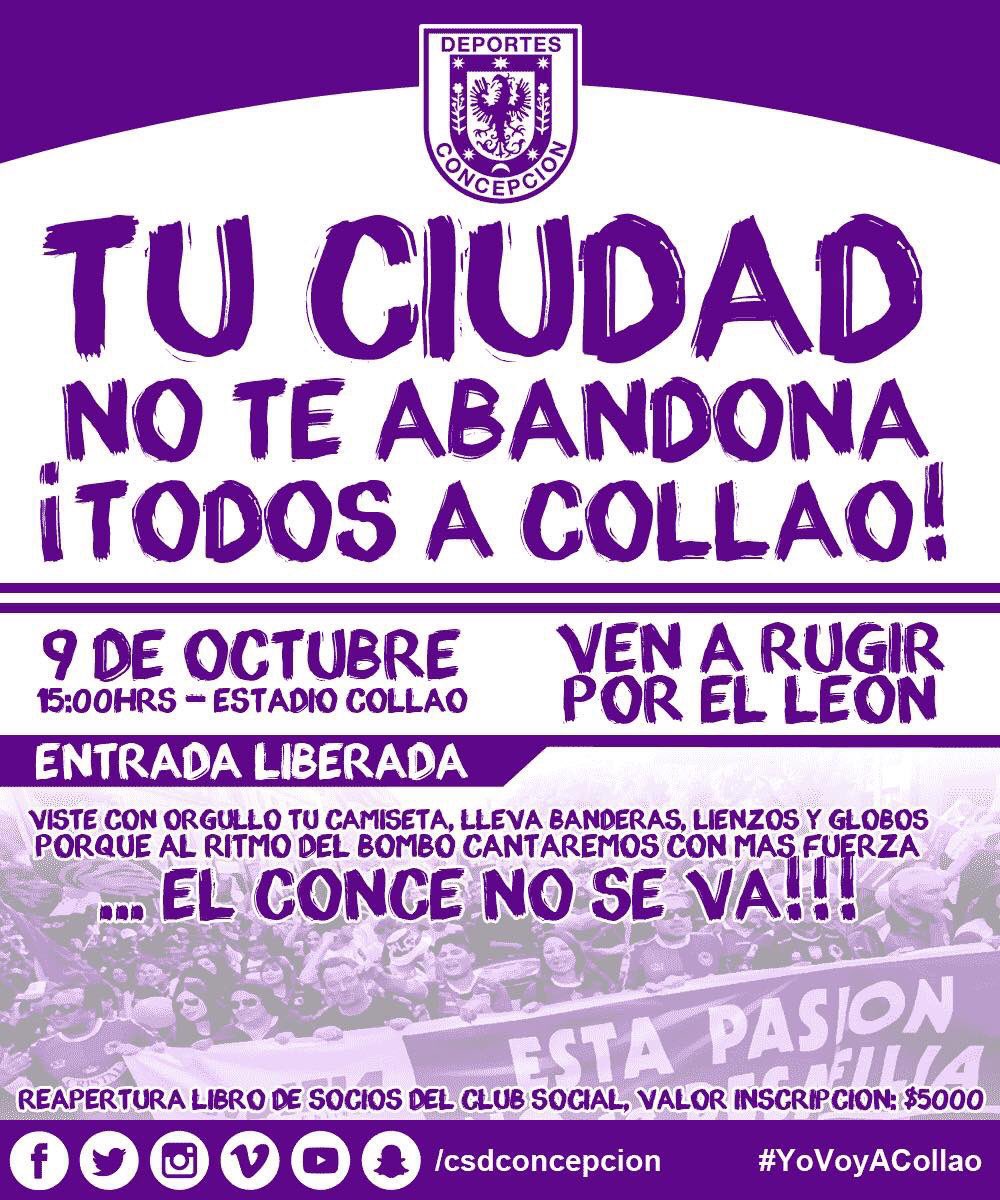 VTorneria's tweet photo. Para quienes no saben, los hinchas de Deportes Concepción celebramos el día del hincha el 9 de octubre, porque ese día hace 7 años marchamos por las calles de Conce y llegamos al @EsterRoaoficial a cantar #ElConceNoSeVa https://t.co/SRPrtuPmMW