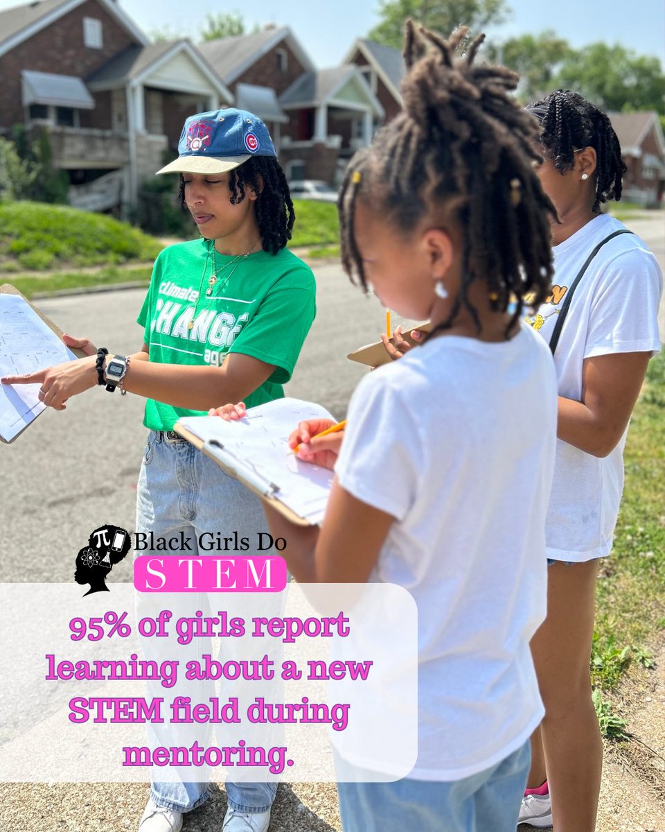 The mentorship component of the Empowerment, Preparation and Placement program focuses on giving our girls an opportunity to build meaningful relationships with trusted adults. 95% of girls report learning about a new STEM field during mentoring. #STEM  #diversifySTEM #bgdSTEM