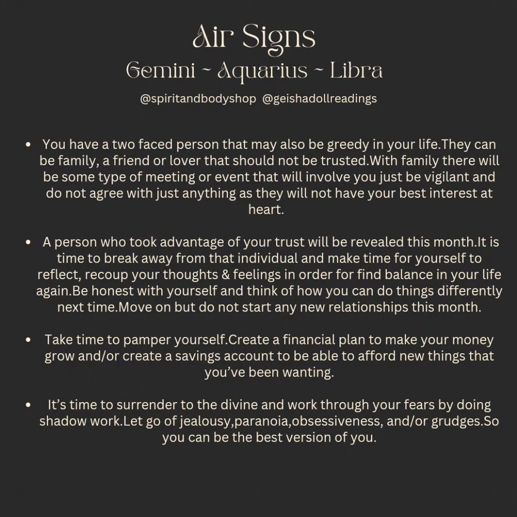 SpiritBodyShop's tweet photo. #gemini #aquarius #Libra #Horoscope #AirSigns #octoberhoroscope2023 https://t.co/lbaTwMOOgq
