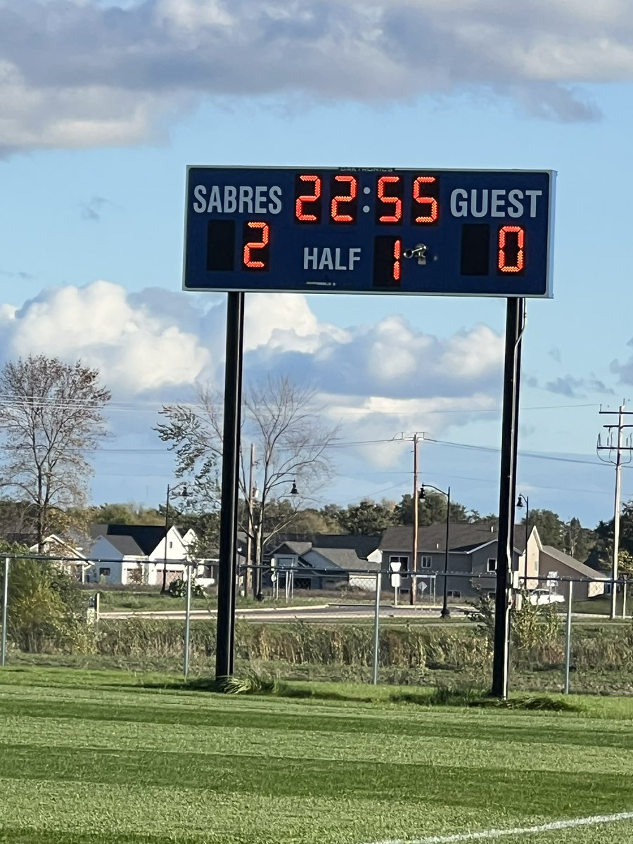 BSartellSoccer's tweet photo. ⚽️ The scoreboard has a new update! Sartell isn't holding back, they've scored again! The current score: SARTELL 2- TECH 0. Go Sabres! 🙌 #SoccerScore #GameOn #ALLIN https://t.co/zMFspCr2r8