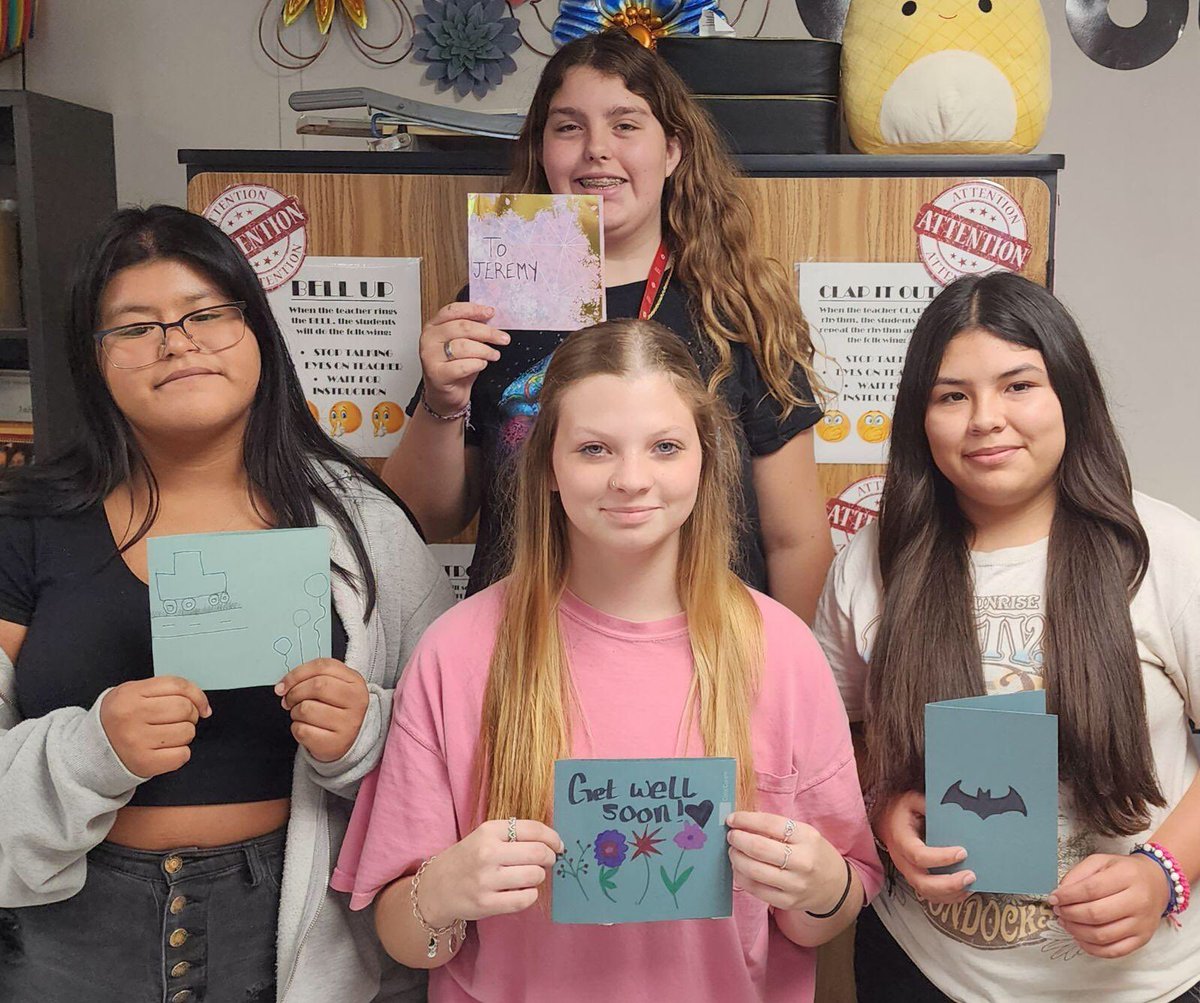 So proud of our <a href="/Lockhart_HS/">Lockhart High School</a> Education &amp; Training  and <a href="/TAFEState/">TX Future Educators</a> students! They made get well cards and care packages for Jeremy. Jeremy’s mom and I worked together <a href="/CedarRidgeHigh/">CRHS</a> 
<a href="/texascte/">CTAT</a> #JeremyStrong  <a href="/LockhartISD/">Lockhart ISD</a>