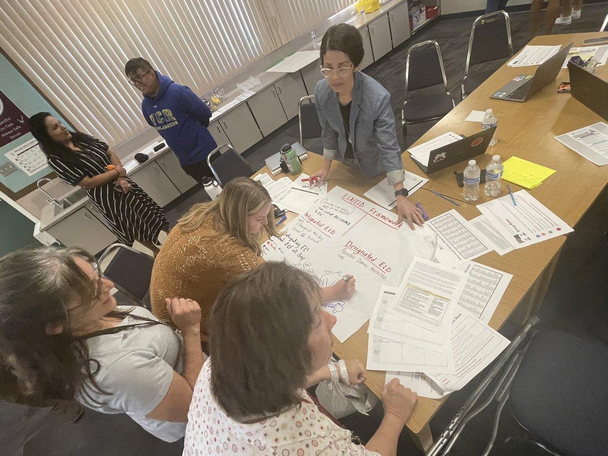 SBCSS_MultiEd's tweet photo. Engaging in #ExperientialLearning via an Expert Group #JigsawActivity w/teachers from Jurupa Vista Science & Engineering School @JVRoadrunners @ColtonJUSD to learn about how Math, Science, H/SS & ELA Frameworks support #ELs & provide guidance on #IntegratedELD. #EducationalEquity https://t.co/BgGjrI3fzD