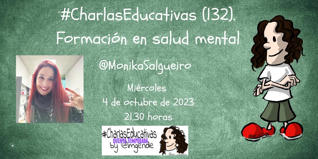 🤩 Ya disponible en YouTube y en formato podcast la charla 🔝🔝 de hoy con la gran @MonikaSalgueiro. 💯
📹 youtube.com/watch?v=_uwy7h…
🎙️wakelet.com/wake/BTsA25OTL…
Muchísimas gracias a todas las personas que nos habéis acompañado en el chat en directo de vuestras #CharlasEducativas. 🥰