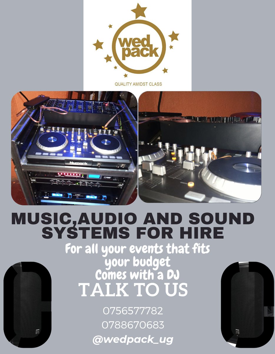 Wedpackug's tweet image. Wedpack sounds is here!! 
Get the party started. Book sound systems and a public address system for all your events including; Weddings, Intro,Kukyala, corporate events, Parties etc

Book today. Call/whatsapp:0756577782