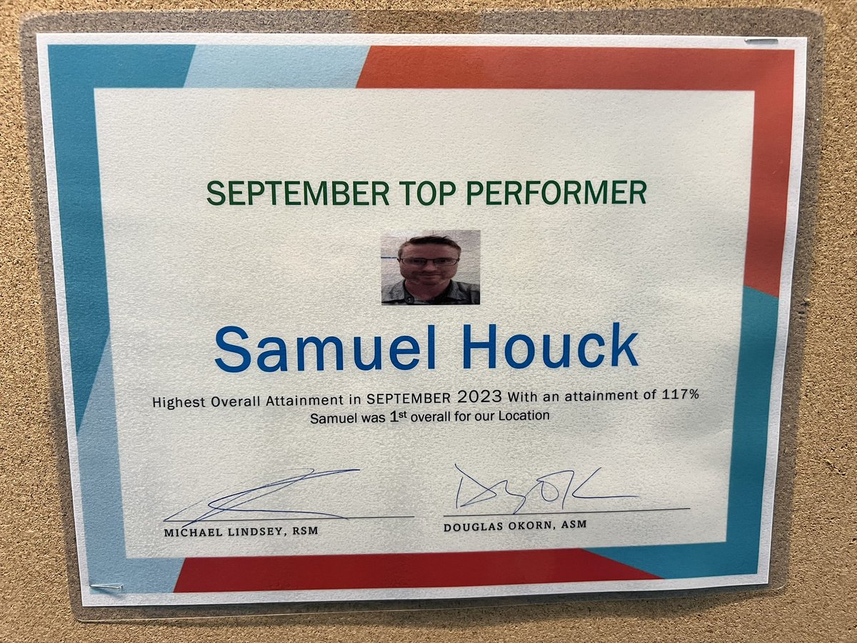 🗣️<a href="/SamHouckRSC/">Sam Houck</a> for taking down the Top spot for #Primtime⚡️ In September.  Sam continues to lead the way out our location for DTV submits!! Keep up the good work.      #TeamFire🔥  #teamBest👍 #unstOHPAble #LifeAtATT