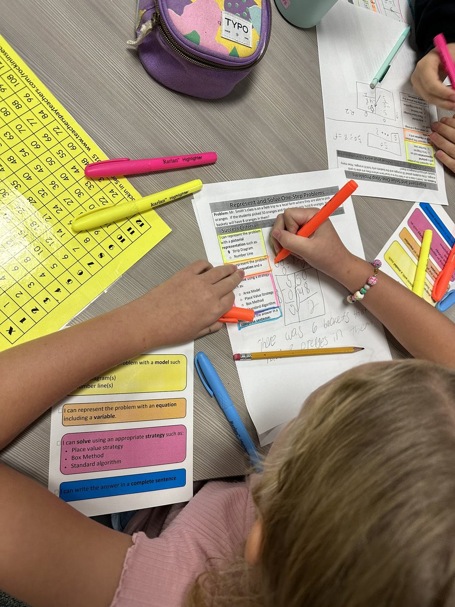 Jessica Boysen (@mrsjessboysen) on Twitter photo Working on problem solving using a success criteria and annotating. They love to use highlighters to check their work, and it helps them understand the expectations. <a href="/SME_Sparklers/">Sugar Mill Elementary</a> <a href="/FBISDmath/">FBISD Math</a> Working on problem solving using a success criteria and annotating. They love to use highlighters to check their work, and it helps them understand the expectations. <a href="/SME_Sparklers/">Sugar Mill Elementary</a> <a href="/FBISDmath/">FBISD Math</a>
