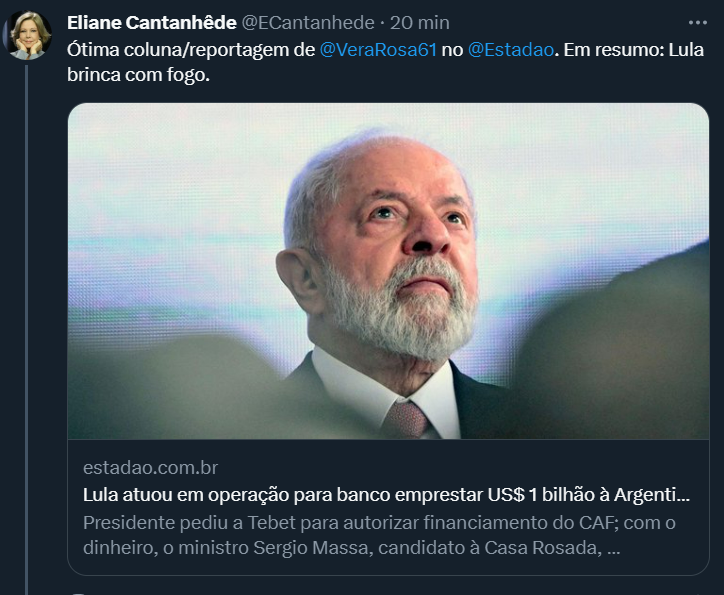 ThiagoResiste's tweet photo. URGENTE!! Eliane Cantanhede acaba de compartilhar a FAKE-NEWS DO ESTADÃO como se fosse verdade mesmo já tendo sido DESMENTIDA POR VÁRIAS AUTORIDADES!!

O "jornalismo profissional" se aliou de vez às fake-news bolsonaristas!!

Os fatos não importam, só importa manter a narrativa!

COMPARTILHE A VERDADE!!