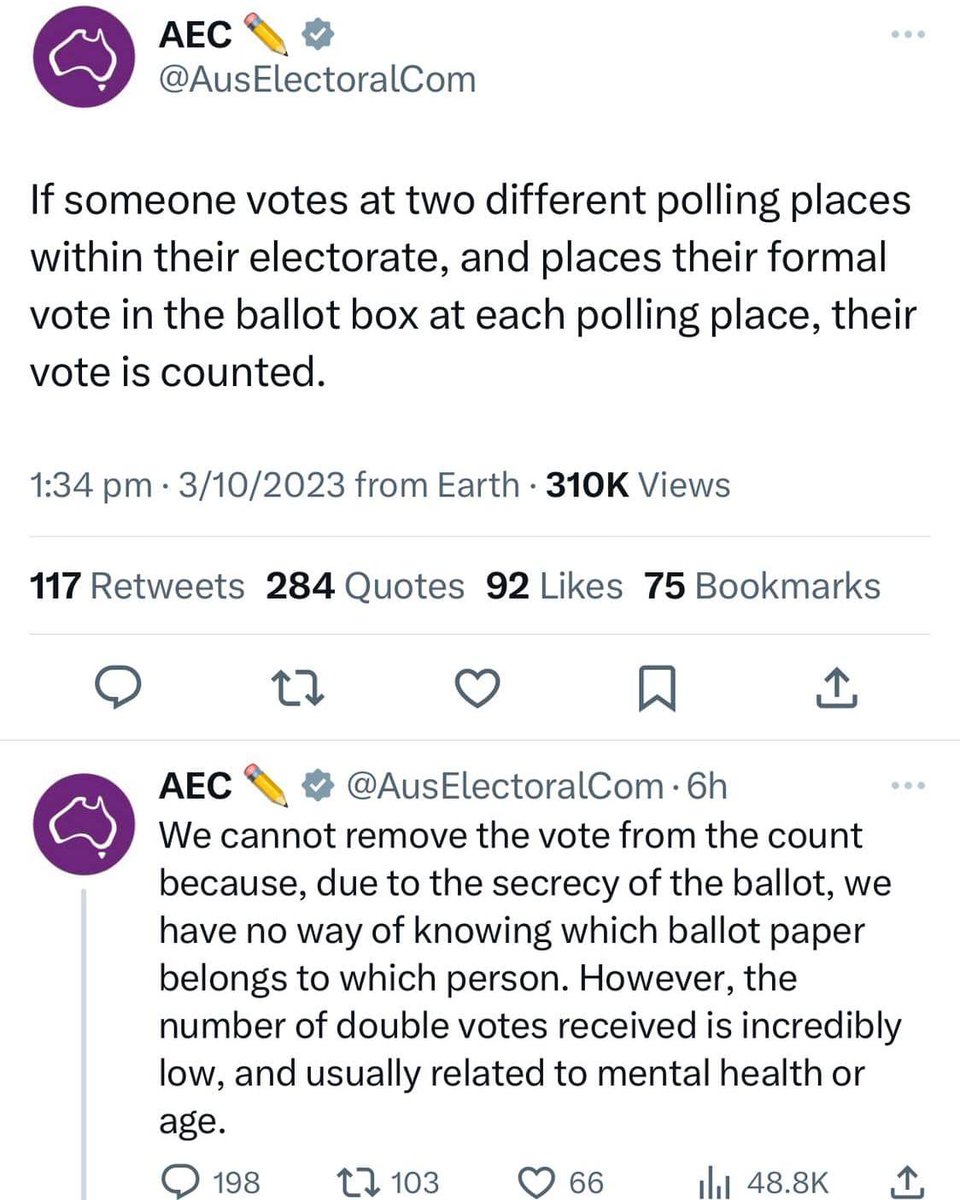 The head of the @AusElectoralCom and its social media team should be sacked for this tweet. It’s virtually encouraging people to vote more than once. Contact Anthony Albanese to let him know. #auspol