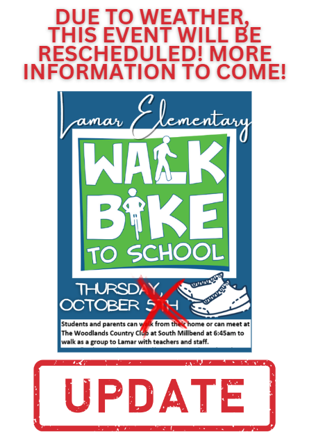 Due to the weather, our Walk to School Day will be rescheduled. More information to come!