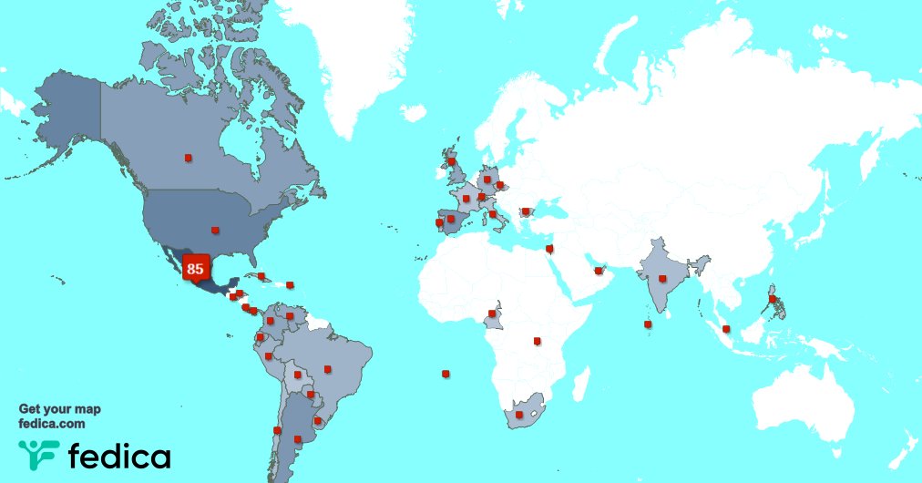 Mis seguidores viven en México(86%),Estados Unidos(5%),España(2%) y más fedica.com/!PelicanosPto