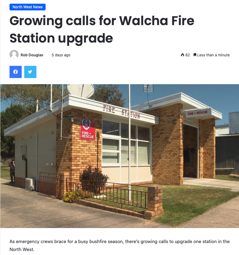 Walcha deserves a fire station that's fit for purpose. Every community does. It's time to #FixOurFireService nbnnews.com.au/2023/09/30/gro…