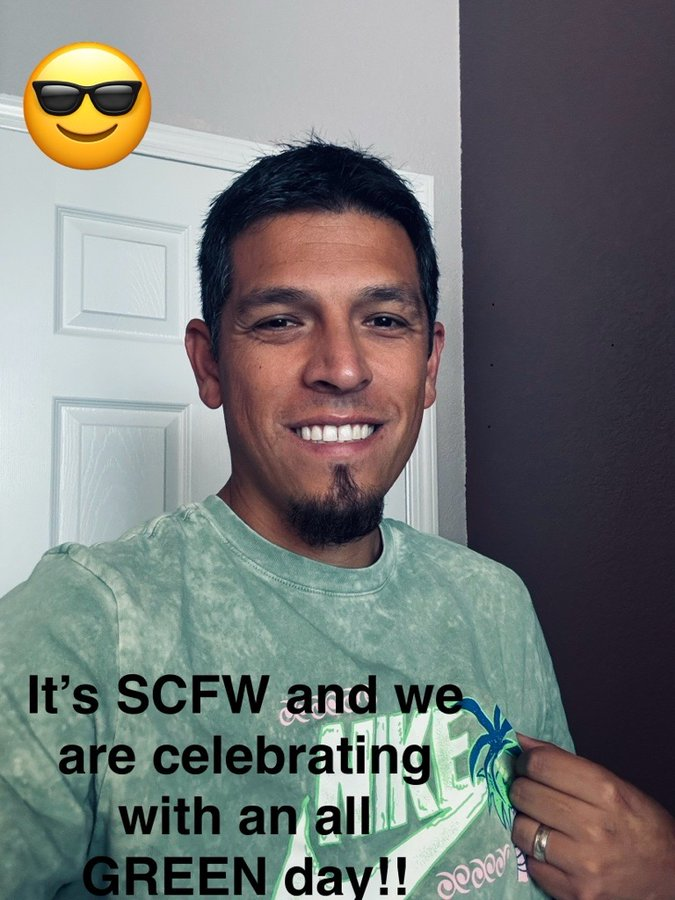 A_TeamVCC's tweet photo. We are celebrating Serve Customers First Week by wearing our GREEN while working! Making work fun as we execute and win the day!!!! #MBCGoodStuff #LifeAtATT #SCFW2023 https://t.co/o36icSCvO9
