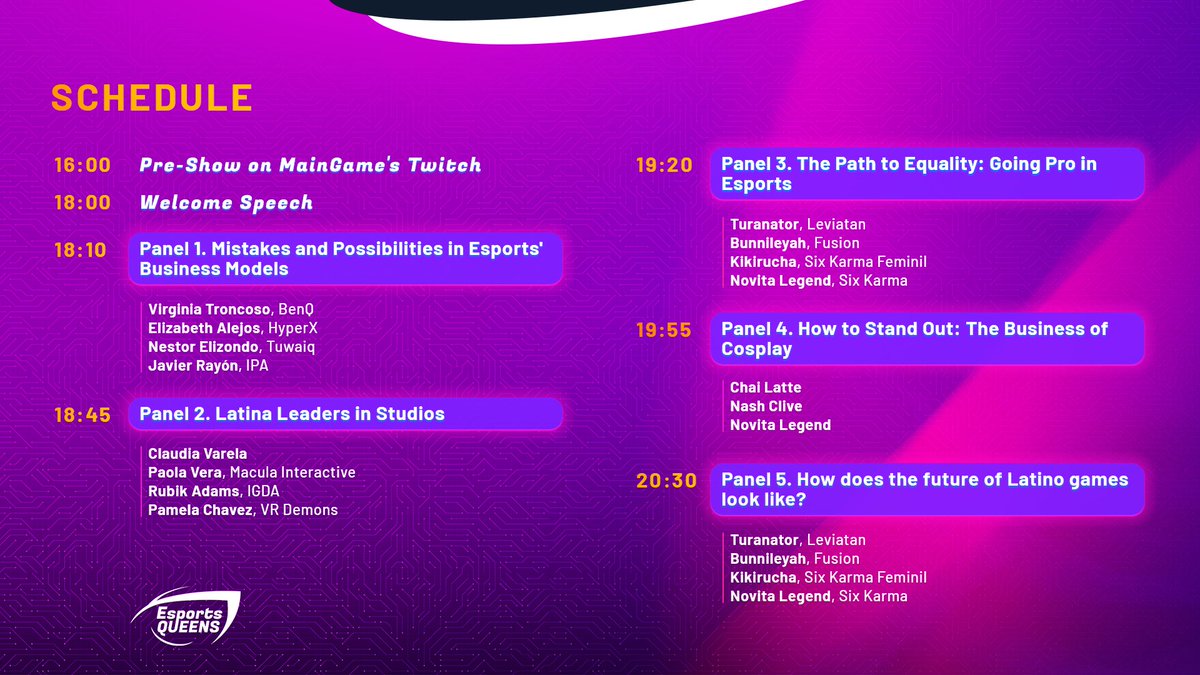 Get ready to dive into knowledge and fun at Esports Queen! 🎤🎮 Check out our streaming schedule to discover the exciting talks we've prepared for you. Don't miss out on the most interesting conversations about the esports industry! 🌐👑 #EsportsQueens @IPA_vision