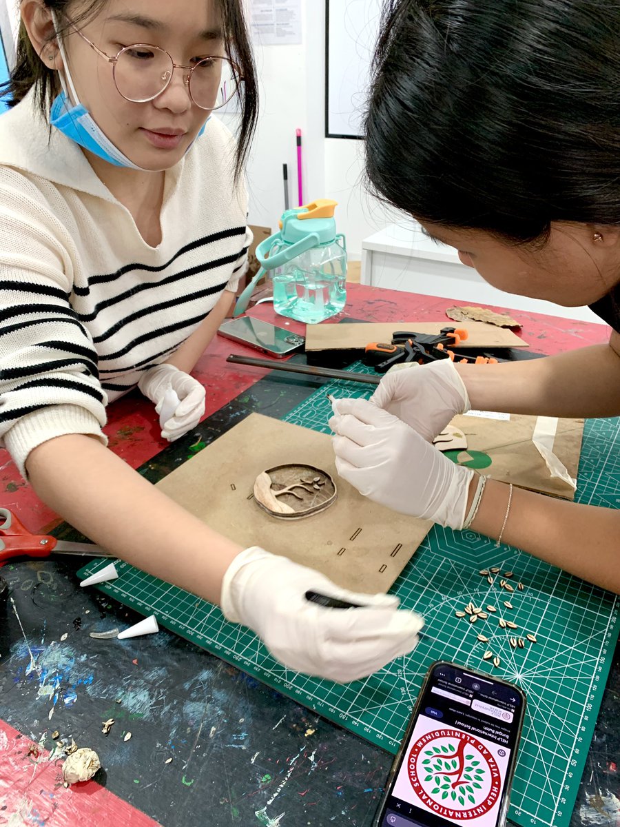 Year 12 DT A-Levels: After learning about Timbers, Polymers and Composites, students worked with Thermosetting Epoxy Resin and the laser cutter for the first time! Check out some of their HIS Resin Coaster designs which capture natural elements found in our campus! #HIS_learning