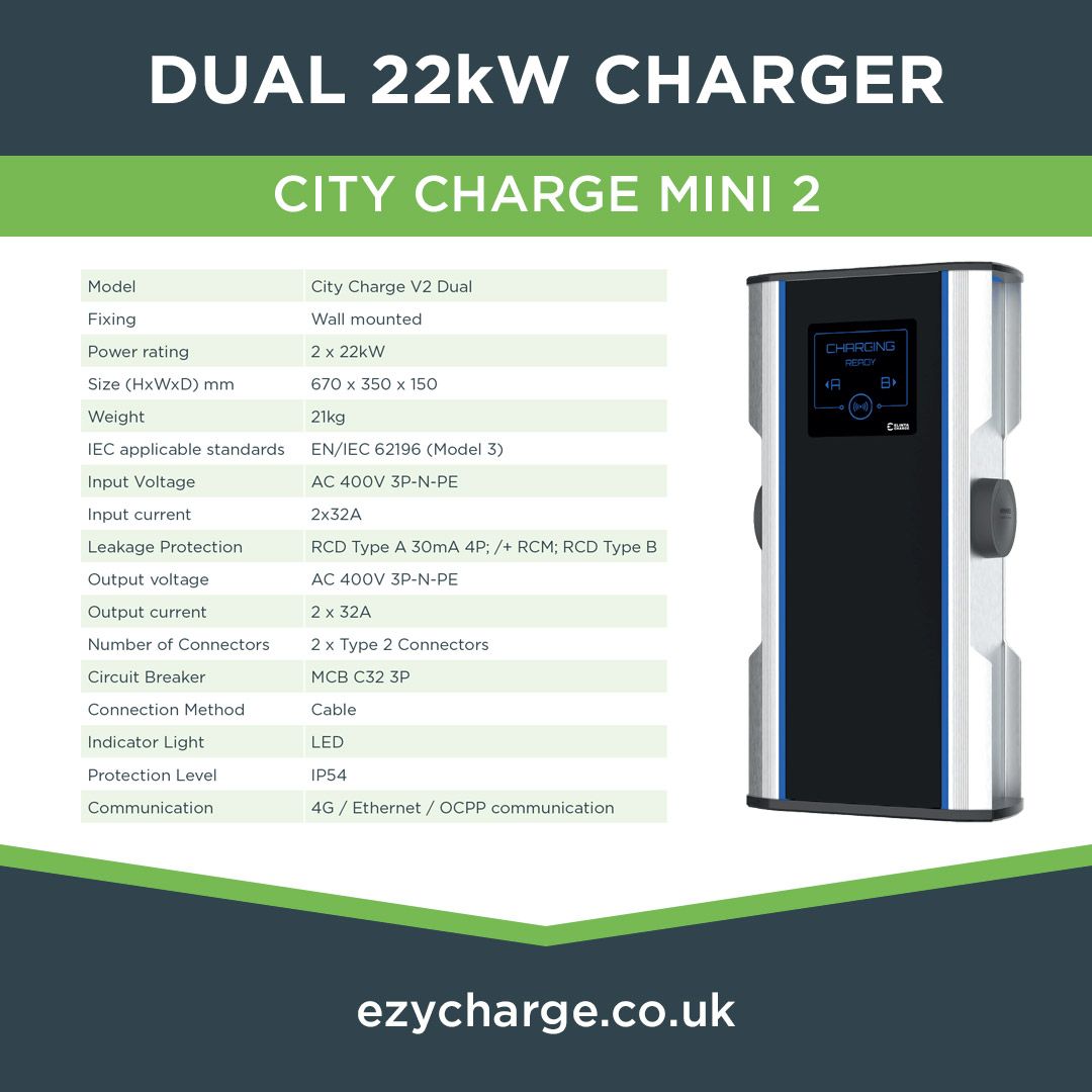 ezychargeltd (@ezycharge_ltd) on Twitter photo City Charge Mini 2, Dual 22kW EV charger for your business, offices or commercial locations, has the ability to provide up to 44kW of power using two Type 2 charging sockets.
Contact us on 07810 481414 or stephen@ezycharge.co.uk
#CityChargeMini2 #Dual22kw #EVcharger City Charge Mini 2, Dual 22kW EV charger for your business, offices or commercial locations, has the ability to provide up to 44kW of power using two Type 2 charging sockets.
Contact us on 07810 481414 or stephen@ezycharge.co.uk
#CityChargeMini2 #Dual22kw #EVcharger