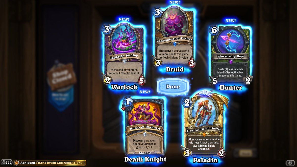 Back-to-back Golden Legendaries from Tavern Brawl packs the last two weeks.