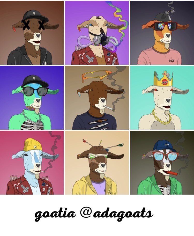Thought I’d #LFGoat some L1 <a href="/adaGOATS/">GOAT Tribe 🐐</a> from the GOATIA collection 💎🐐*STILL MINTING* 👀