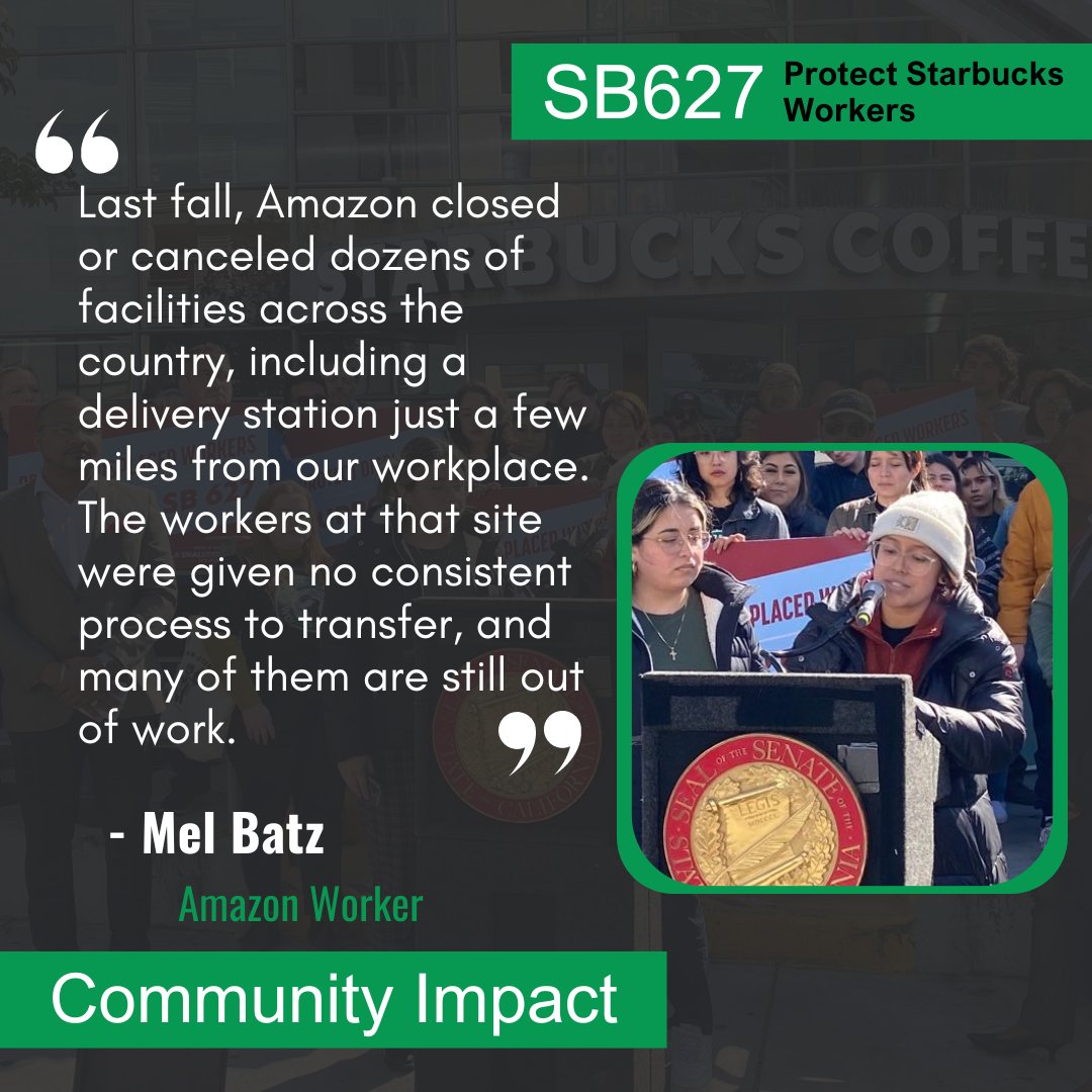 WorkersUnitedWS's tweet photo. 📢📢Tell @GavinNewsom to sign #SB627📢📢
Store closures & job losses devastate families & communities. This law protects workers & gives them an option to transfer when large chain workplaces close.
Call the governor at 916-445-2841 or leave a comment: https://t.co/AqsO9gnYpr https://t.co/BQvF4yIxC0