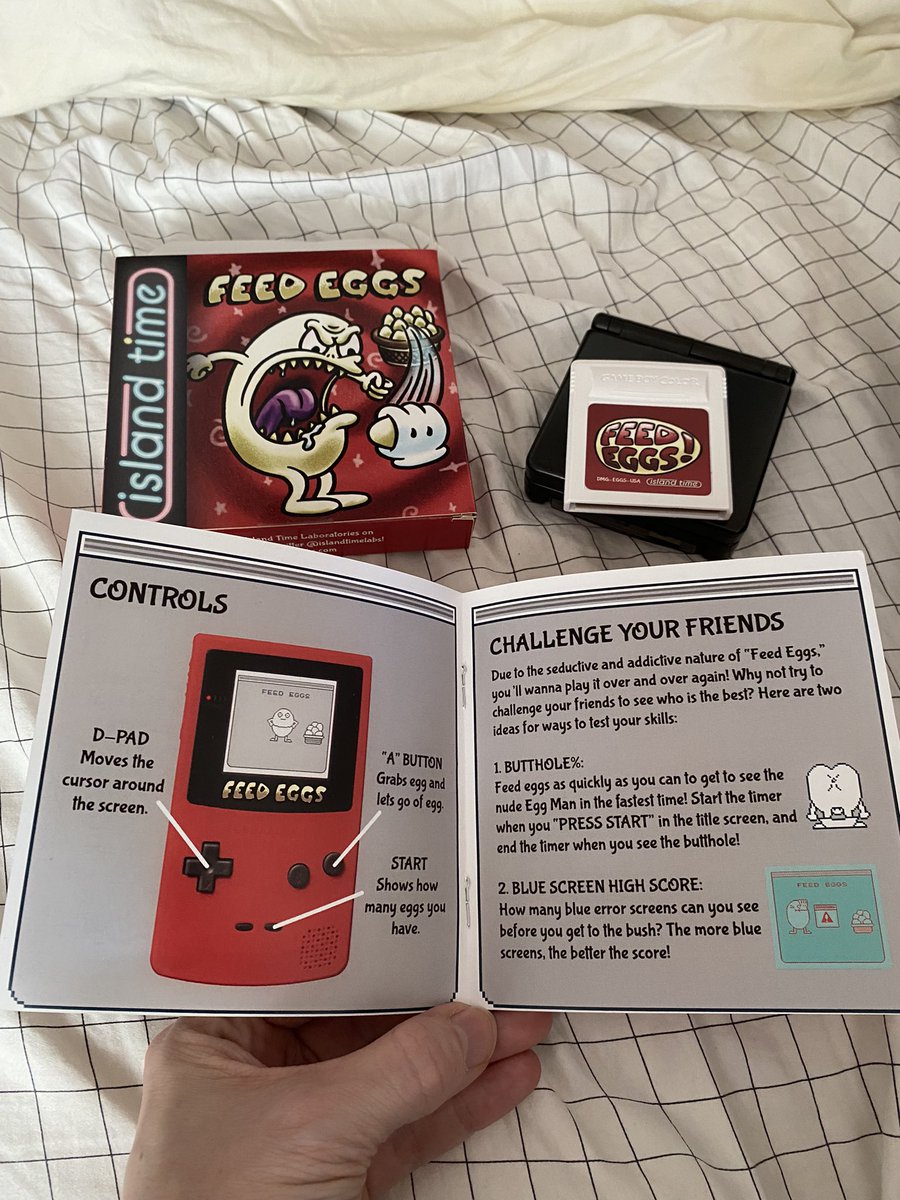 alecrobbins's tweet photo. hell yeah i was gifted this actually-playable Game Boy version of the egg game by @IslandTimeLabs!!! incredible. thank you. incredible. https://t.co/g6YxU04ESF