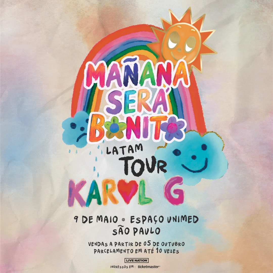 BICHOTA EM SP? Vamos puesss 🥹✨🍄🦋🌈🌺 🌊 🐈‍⬛ 🌷🏝️🌸🍃
Início das Vendas: AMANHÃ às 10h00 em ticketmaster.com.br!