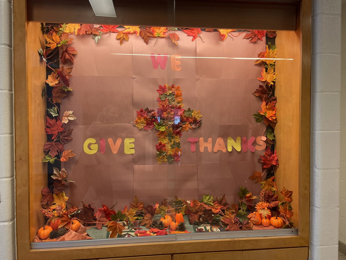 We welcome October and give thanks to God for our many blessings. Thank you Pups for Christ members Jordan &amp; Mya for creating this month’s prayer display <a href="/stbasilbulldogs/">St. Basil</a>