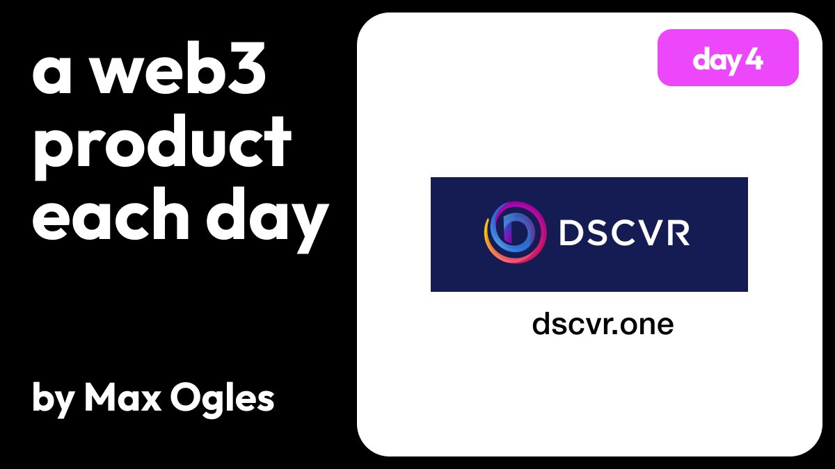 I'm sharing a new web3 product every day -- today's product is @DSCVR1! DSCVR .one is a social content platform with NFT airdrops, gated communities, and token-enabled comments and upvoting. It's like Reddit but with all of the interesting aspects of token ownership. It's one…