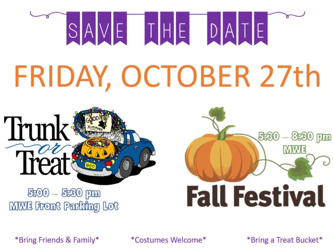 Hey all you Wildcats! Be sure to join us on October 27th for an annual Fall Festival. We can’t wait to see you!
