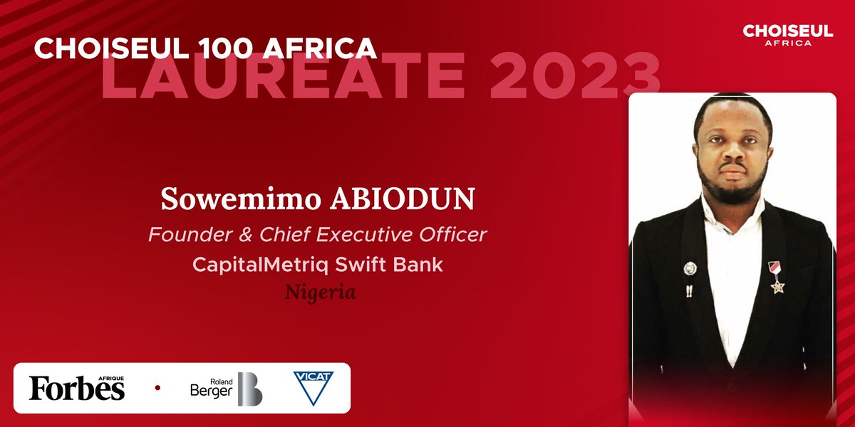 I am profoundly honored to be selected as a beneficiary of the distinguished Choiseul 100 Africa, an annual accolade that spotlights the exceptional contributions of young visionary leaders who are instrumental in shaping the economic landscape of Africa.

My journey as an